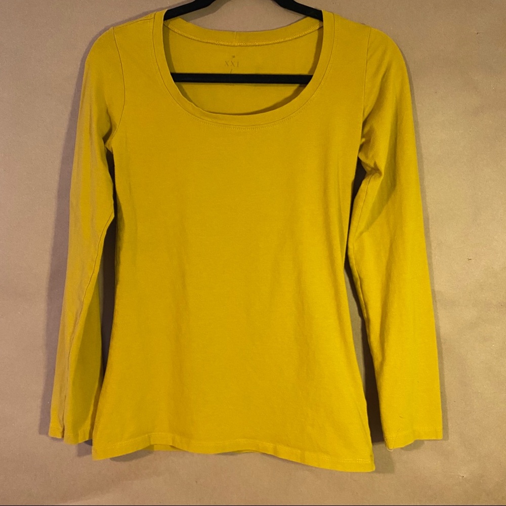 XX1 Long sleeve Chartreuse tee